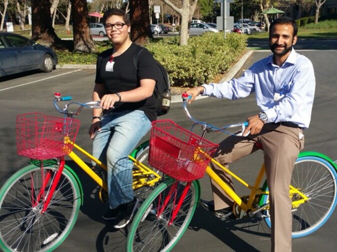 Visiting Google HQ in 2015 with my buddy Anubrat after interviewing for an internship (I was rejected) before I was accepted into the Engineering Residency the following year