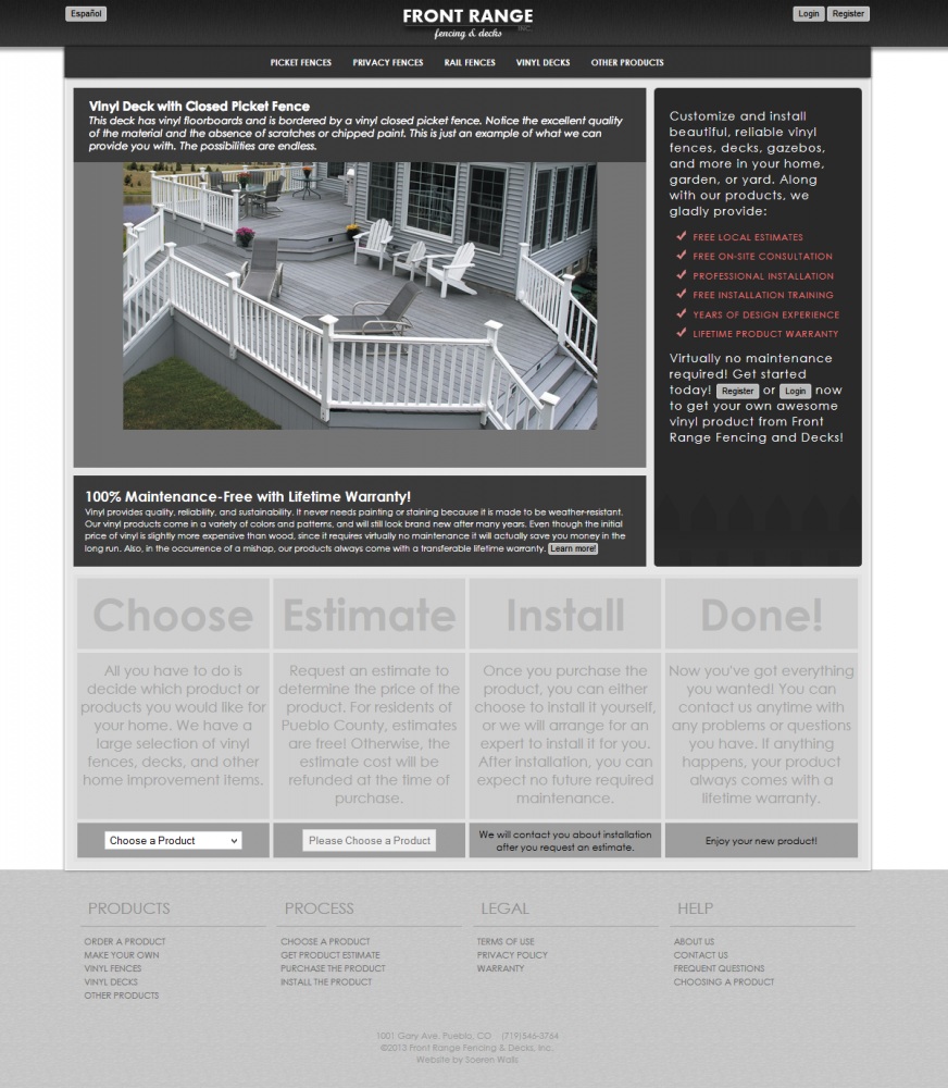 Homepage screenshot